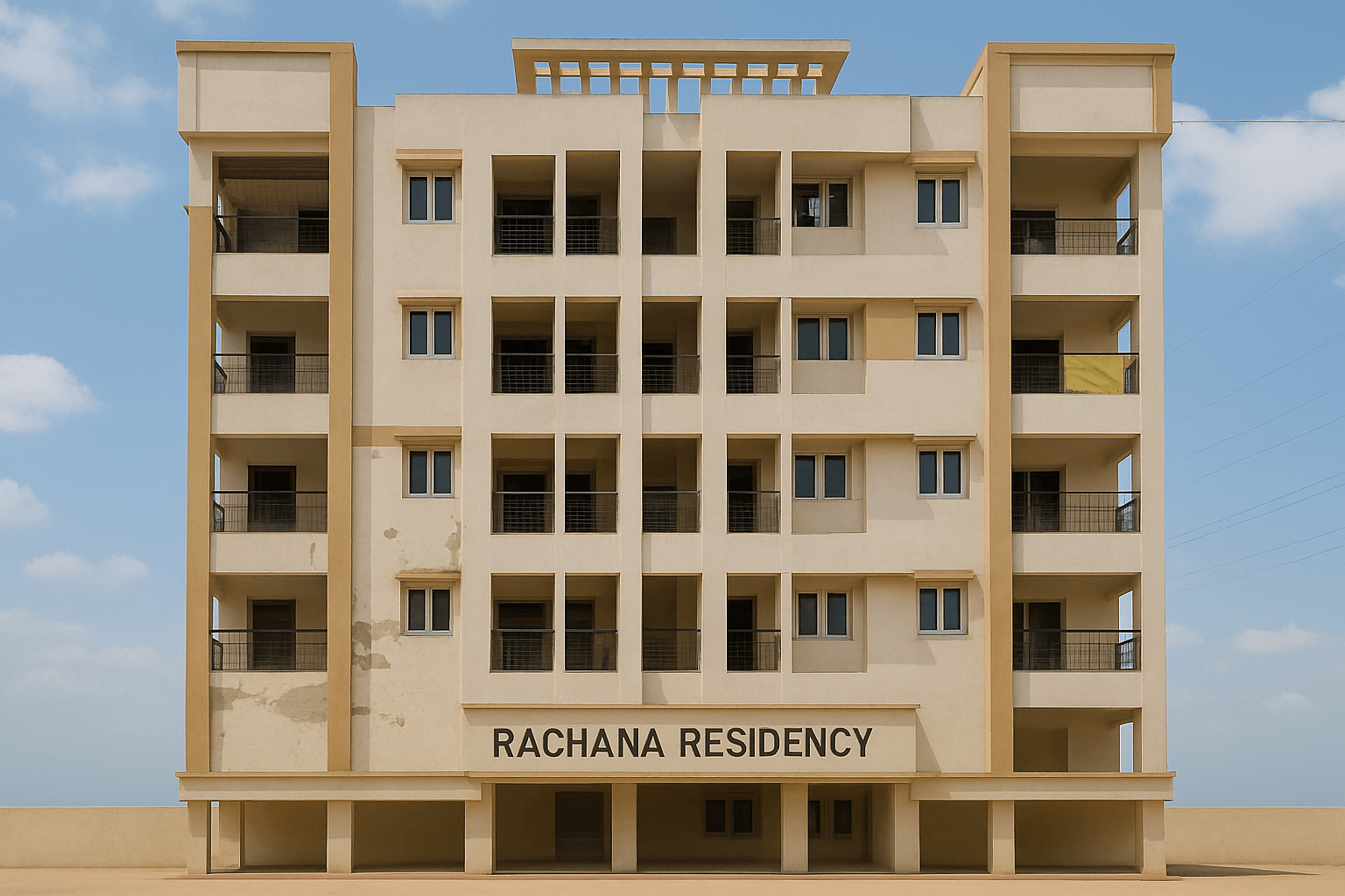 A building with many balconies